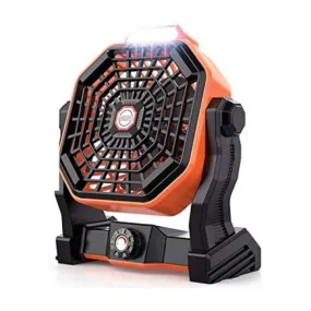 Portable Camping Fan with LED Lights USB Rechargeable