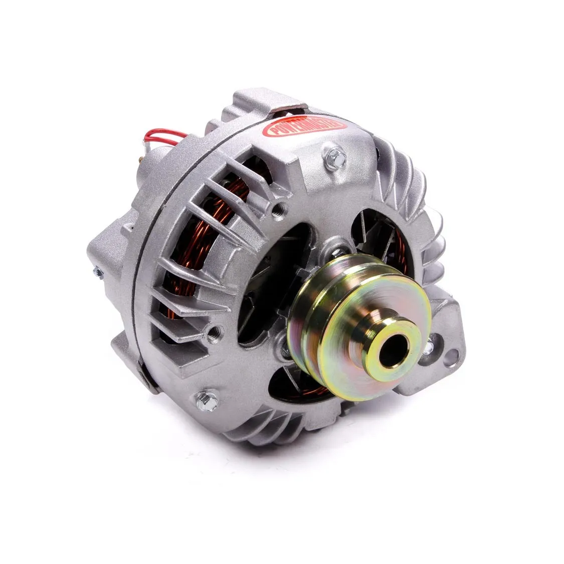 Powermaster Motorsports Retro Style Alternator 95 amp 12V 1-Wire - 2 Groove V-Belt Pulley