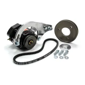 Powermaster Pro Series Denso 93 mm Low Mount Alternator Kit - Drivers / Passenger Side Block Mount - 55 amps Alternator / Belt / Bracket / Pulleys - Aluminum Case - Small Block Chevy