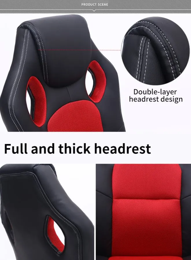 Pro Gaming Chair - Adjustable High Back, PC Office PU Leather, Ergonomic Design, Comfortable Armrest and Headrest