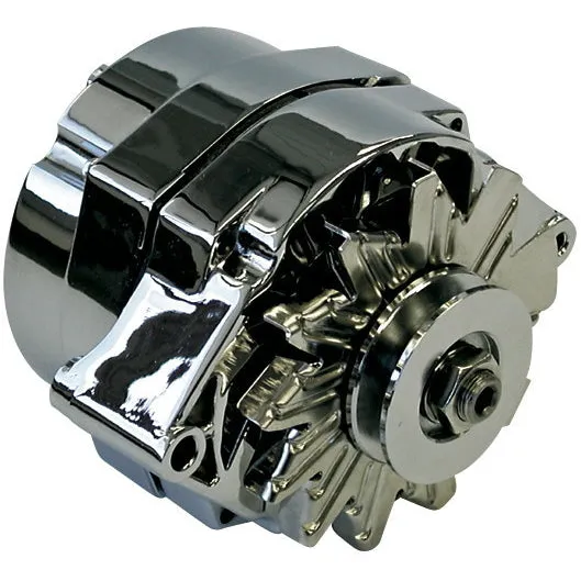 Proform Alternator - 10SI - 80 amps - 12V - 1-Wire - Single V-Belt Pulley - Aluminum Case - Chrome - GM