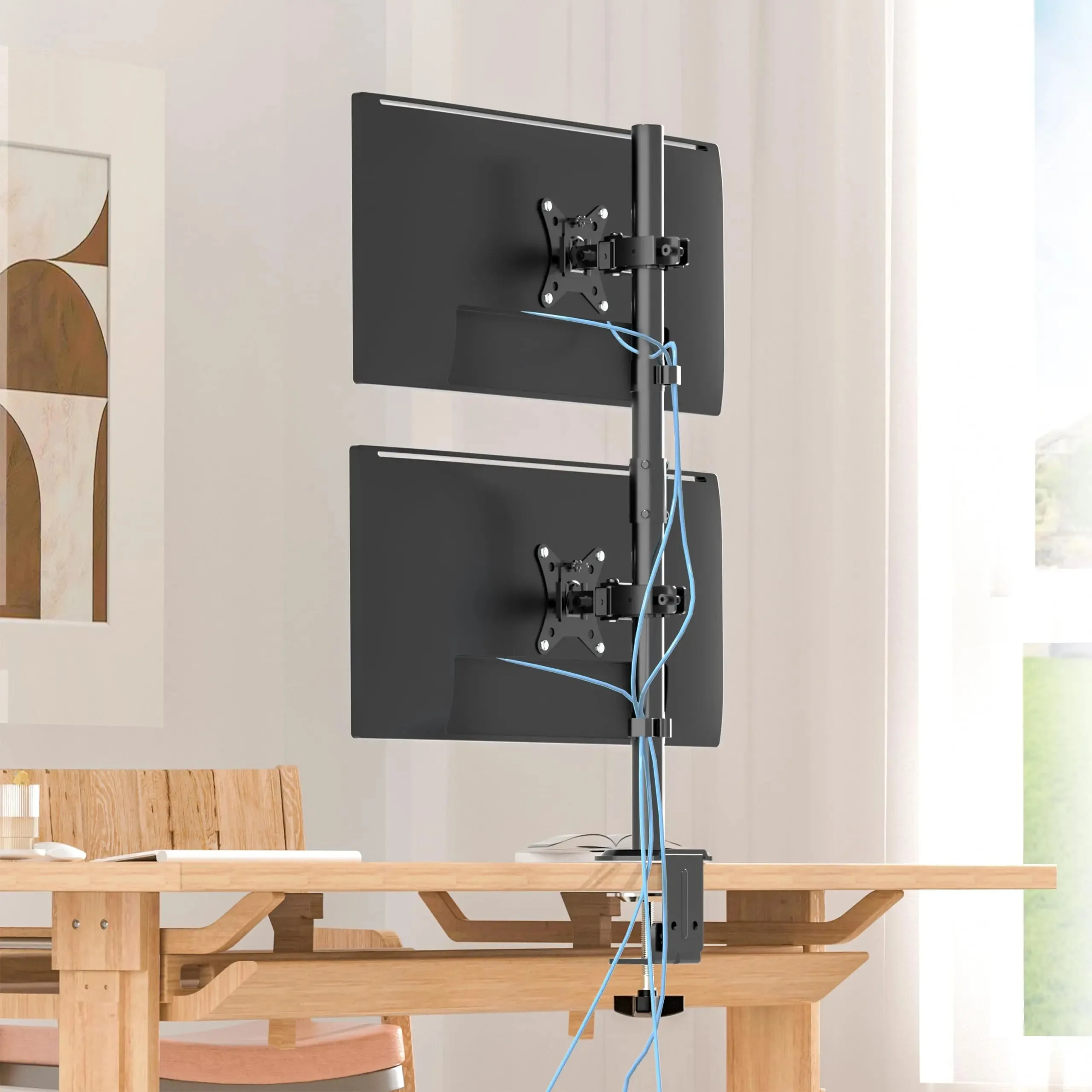 PUTORSEN Dual Monitor Stand, vertically stackable (up to 35") capable of holding 26.5 lbs.