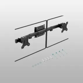 PUTORSEN Dual Monitor Wall Mount, Horizontal Assembly Mount for 2 Monitor Screens up to 27 inches,Max. 10kg, VESA 75x75/100x100mm