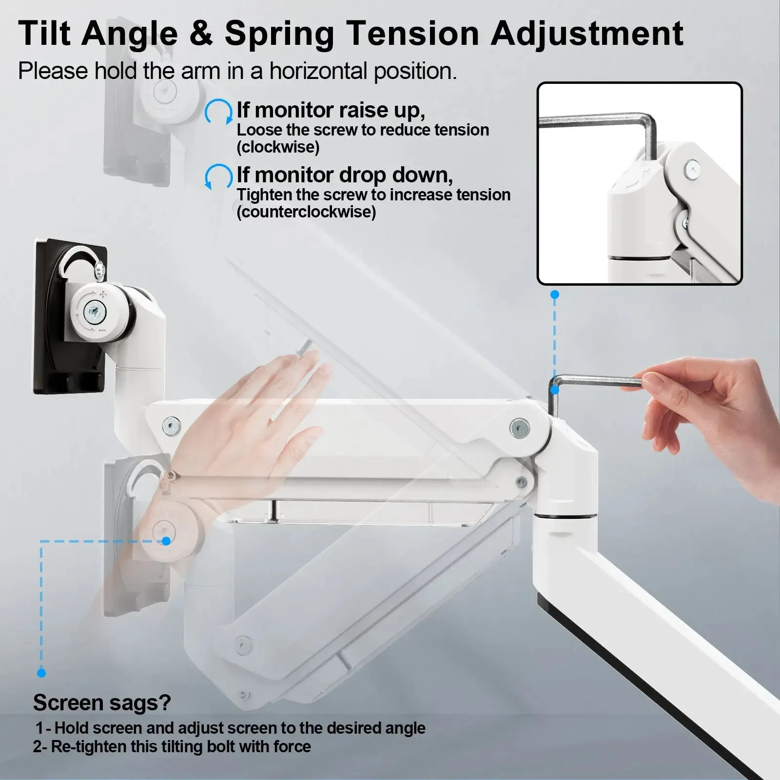 PUTORSEN Monitor Desk Mount for 17 - 57 Inch Flat and Curved Screens