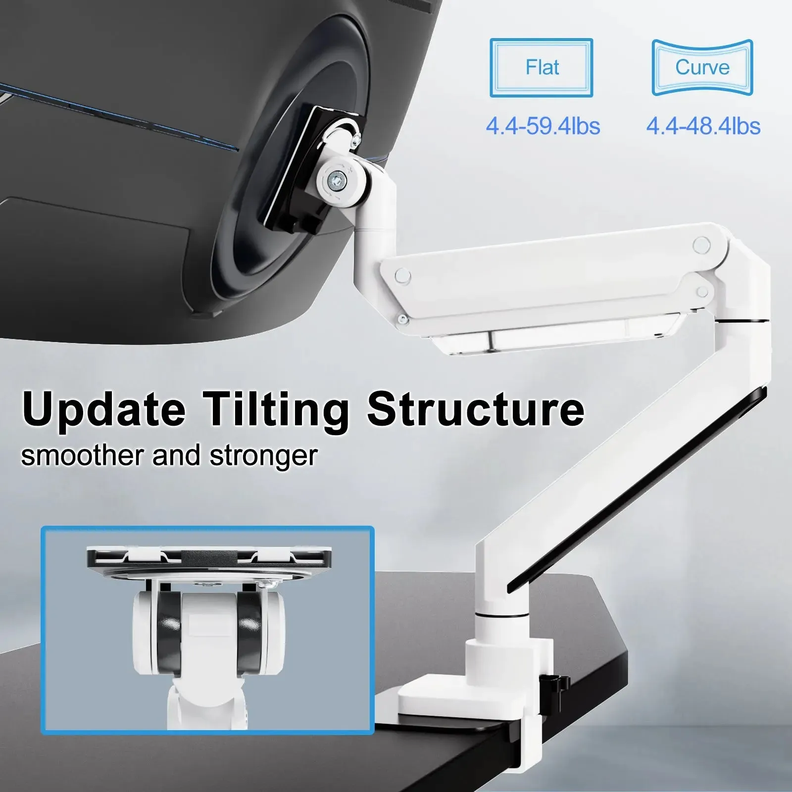 PUTORSEN Monitor Desk Mount for 17 - 57 Inch Flat and Curved Screens