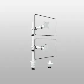 PUTORSEN Monitor mount 2 monitors Vertical (80cm pole) pole height-adjustable for 17"-32" inch screens