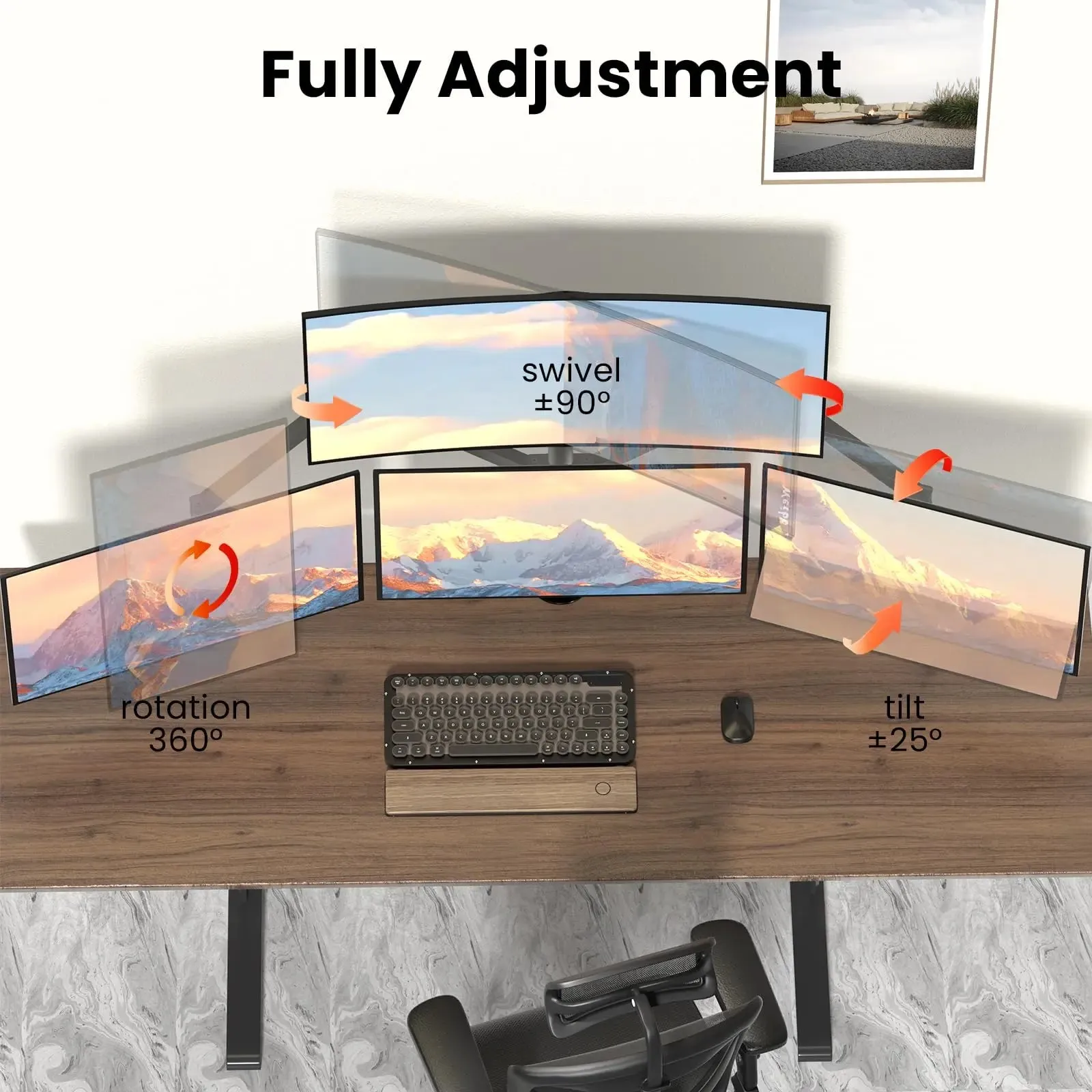 PUTORSEN Premium Quad Monitor Mount Holds up to 32 inch Screens, Fully Adjustable Heavy Duty 4 Monitor Mount, 4 Monitor Arm Desk Mount, Max Load 22lbs per Screen, Clamp/Grommet, VESA 75/100mm, Black