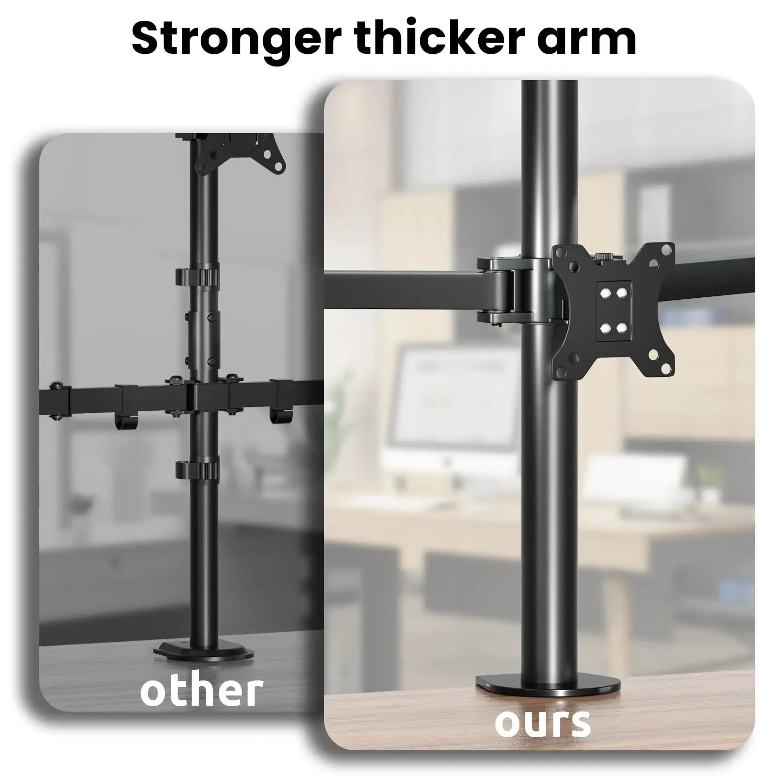 PUTORSEN Premium Quad Monitor Mount Holds up to 32 inch Screens, Fully Adjustable Heavy Duty 4 Monitor Mount, 4 Monitor Arm Desk Mount, Max Load 22lbs per Screen, Clamp/Grommet, VESA 75/100mm, Black