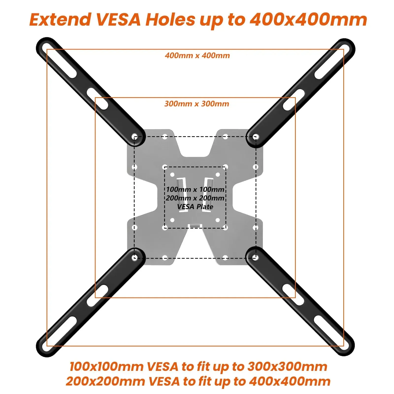 PUTORSEN VESA Adapter Mount Bracket Kit for Screens 32 to 55 inch LCD LED TV