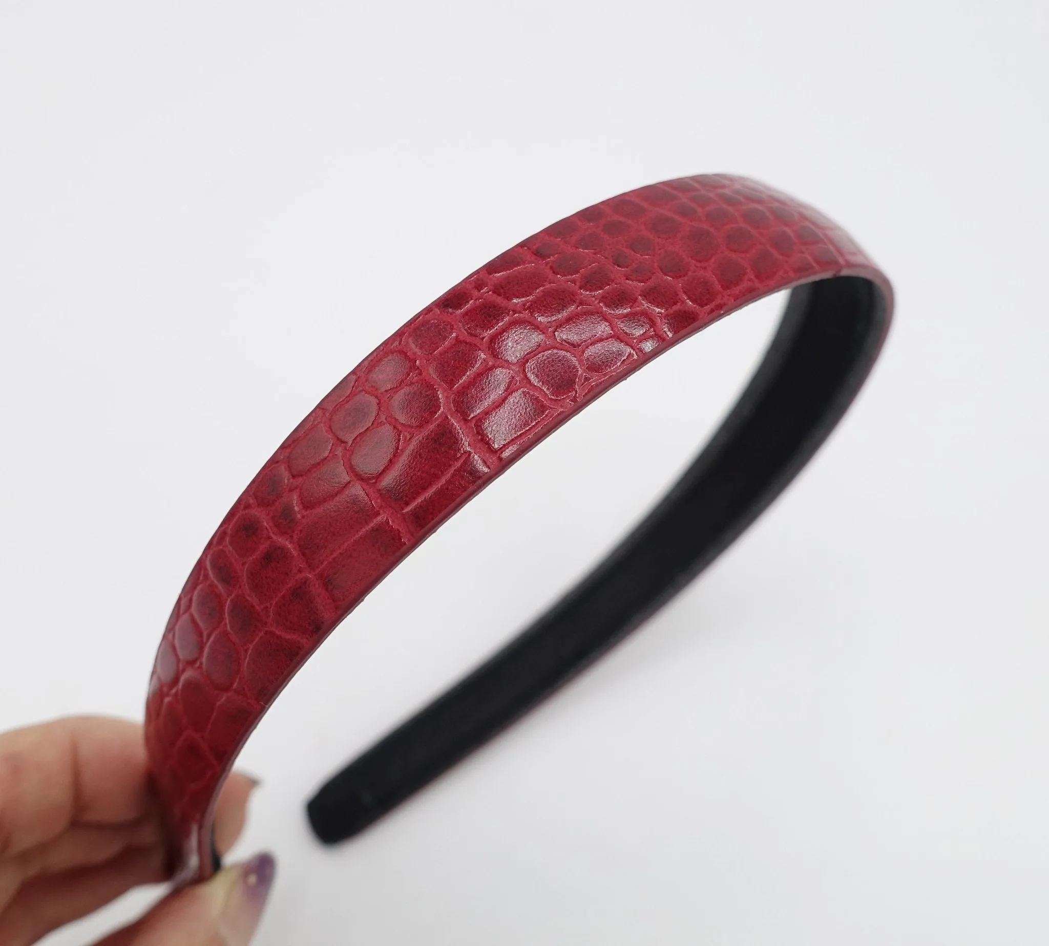 python motivated faux leather headband  women fashion hairband