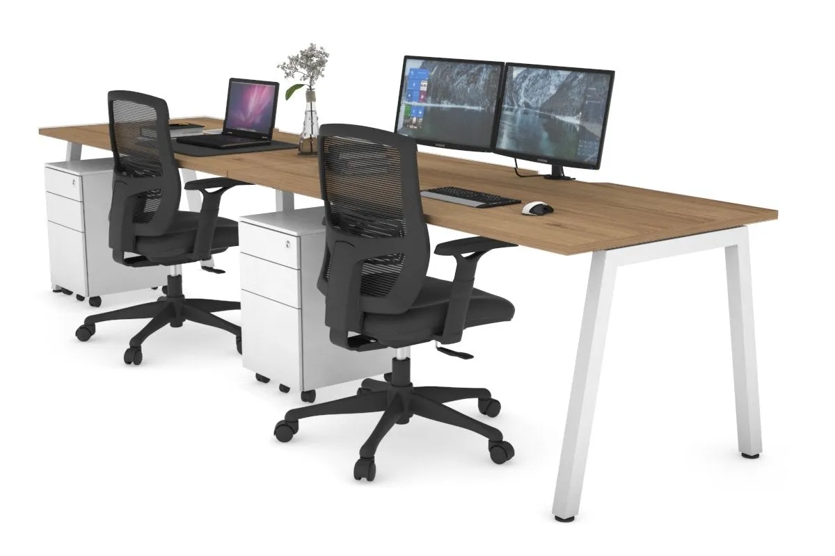 Quadro 2 Person Run Office Workstation [1200L x 800W with Cable Scallop]