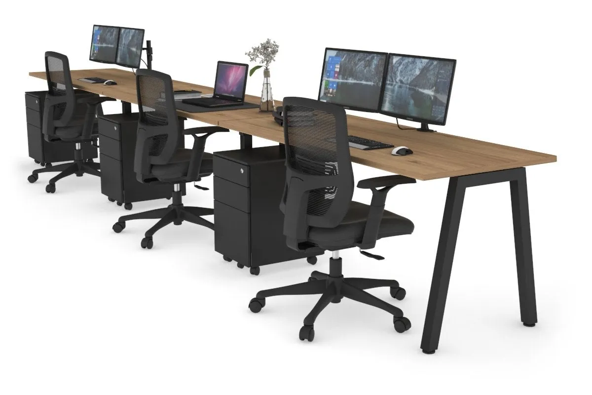 Quadro 3 Person Run Office Workstation [1200L x 700W]