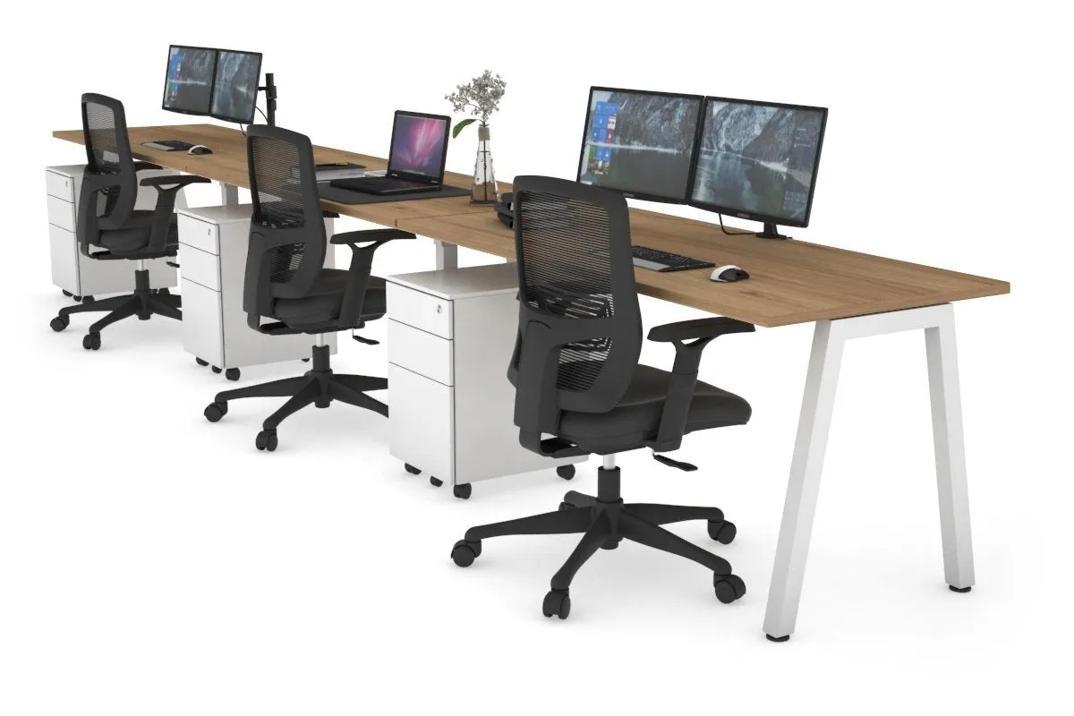 Quadro 3 Person Run Office Workstation [1200L x 700W]