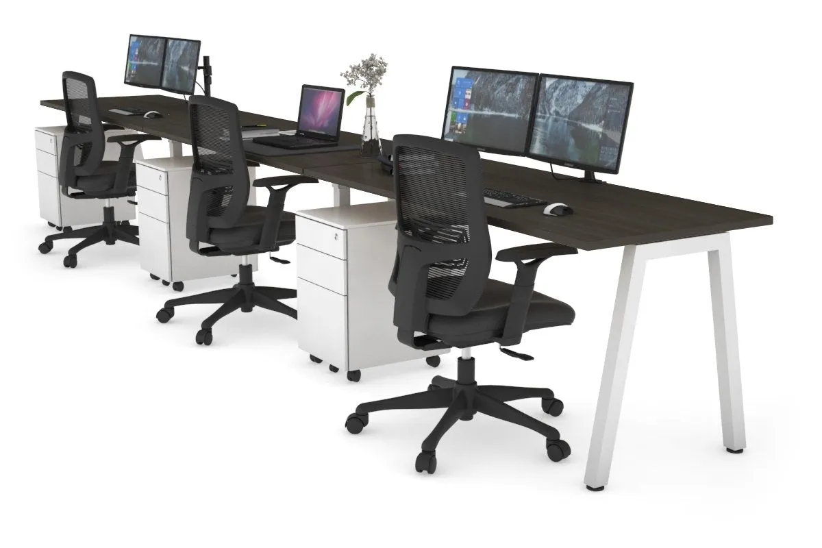 Quadro 3 Person Run Office Workstation [1200L x 700W]