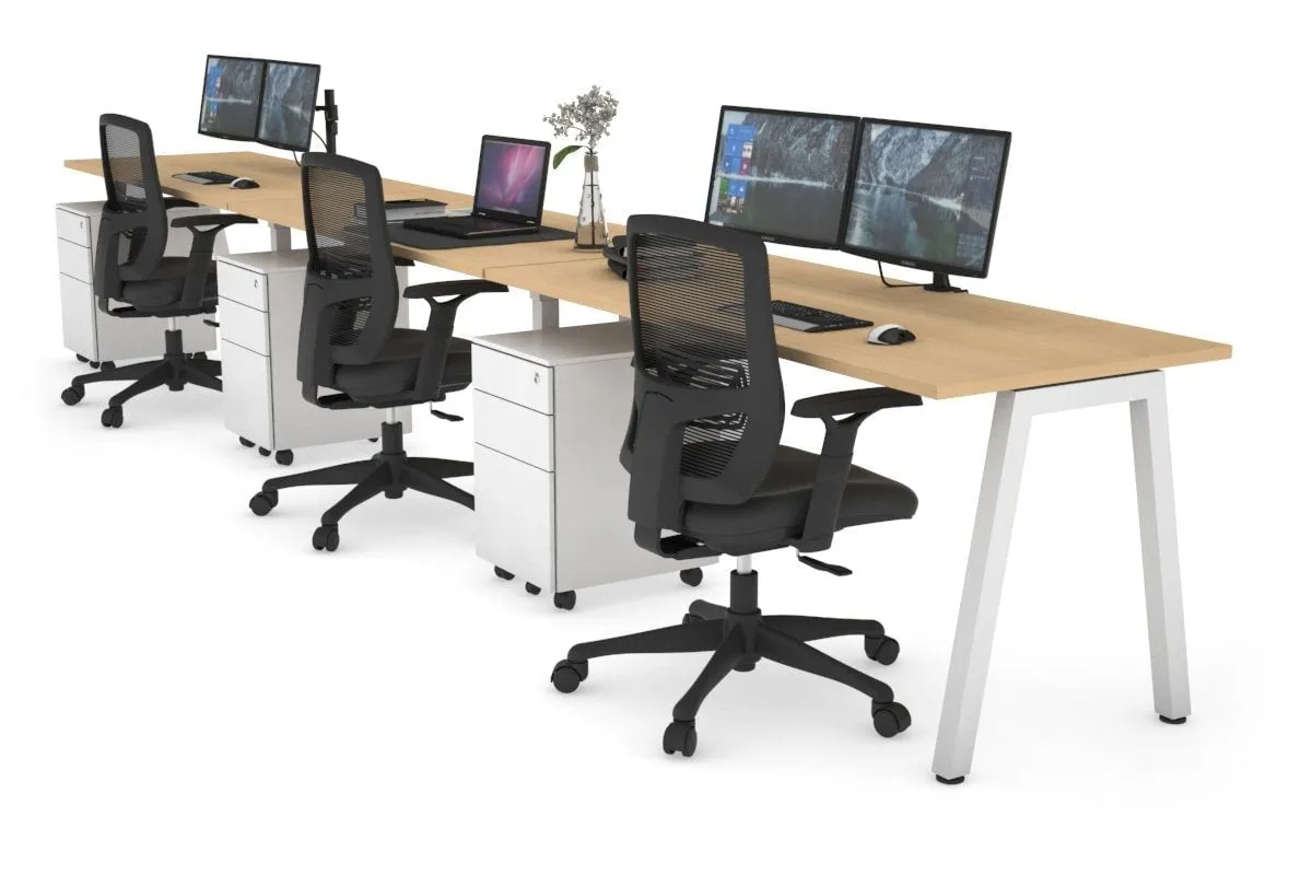 Quadro 3 Person Run Office Workstation [1200L x 700W]