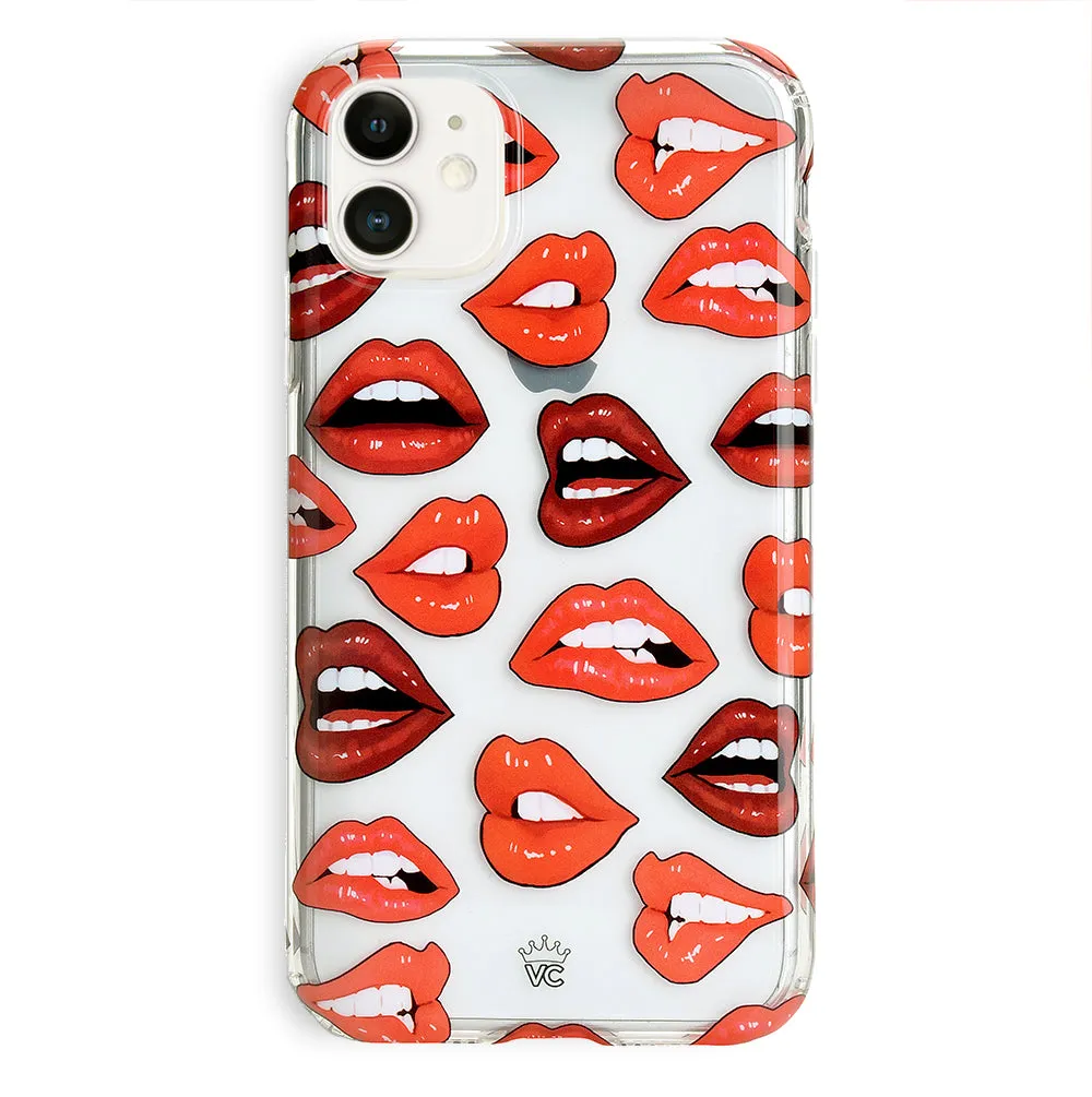 Red Lips iPhone Clear Case