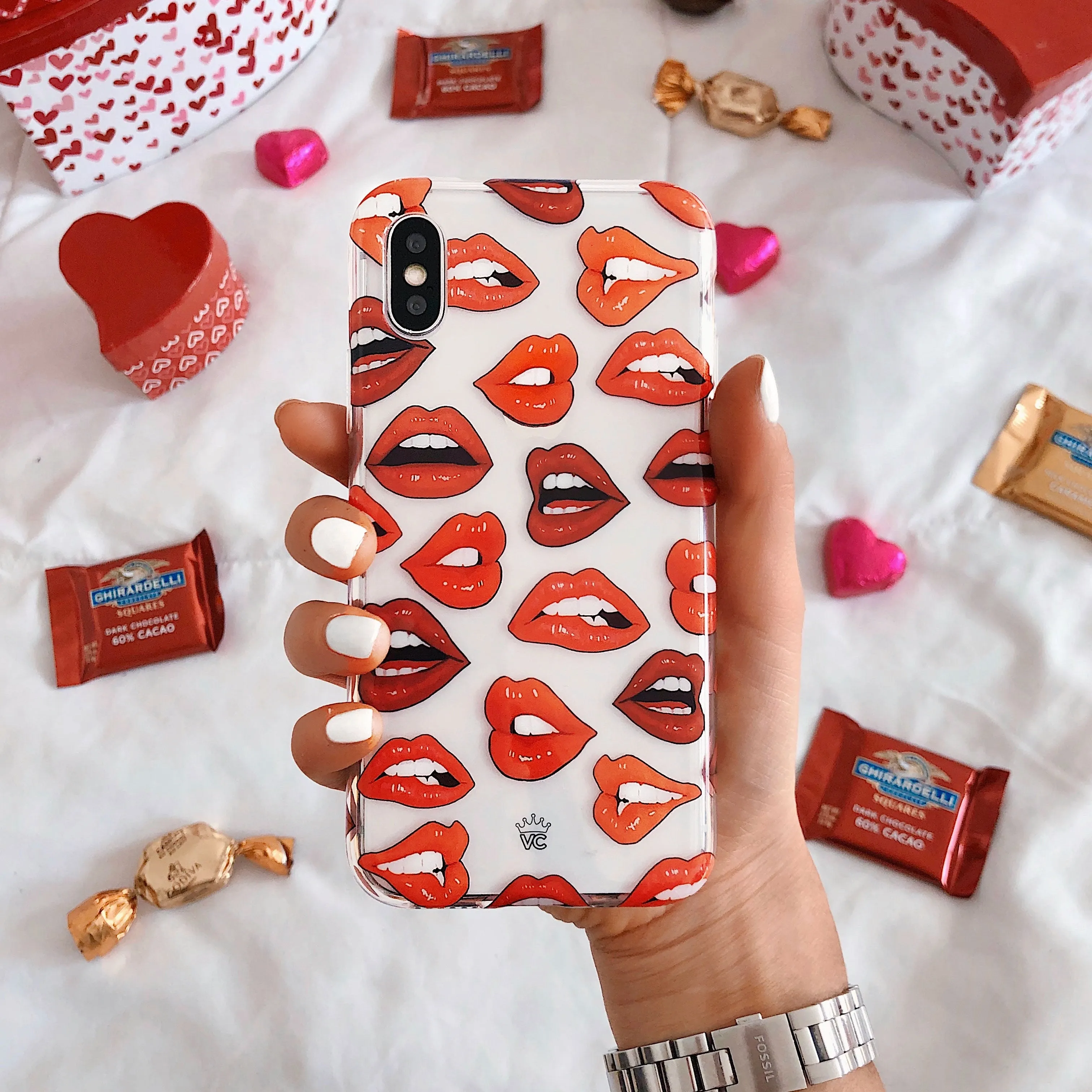 Red Lips iPhone Clear Case