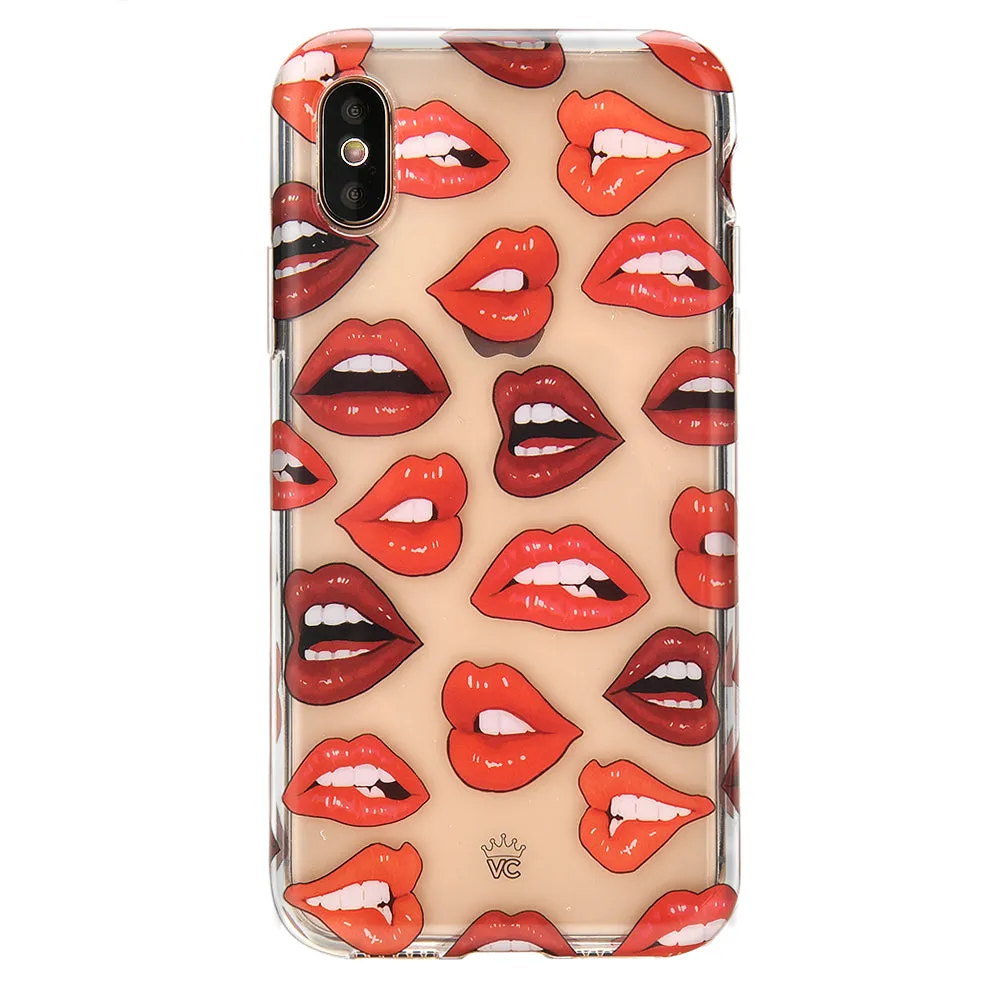 Red Lips iPhone Clear Case