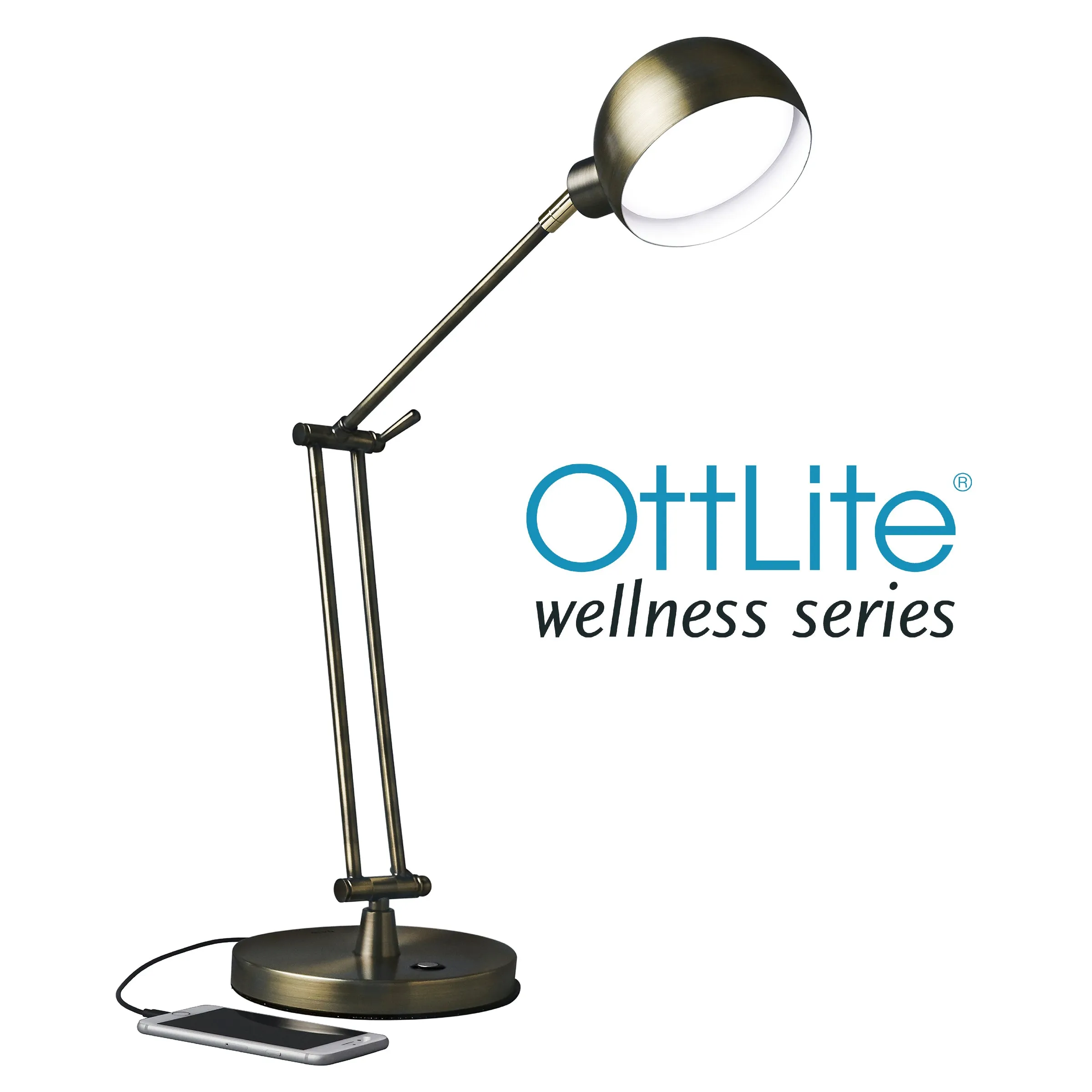 Refine LED Desk Lamp - Antique Brass