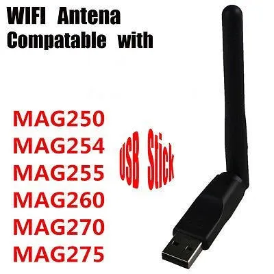 RT5370 150mbps Wireless USB Dongle Stick Adapter for MAG 254 250 255 270 275 Set-Top Box, Jynxbox, Linkbox, Raspberry Pi, PC Laptops Desktop, for Win7, Win8, Mac OS, Linux