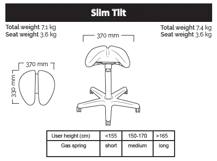 Salli Slim Tilt Two-part Saddle Seat Chair Stool (Finland Brand)