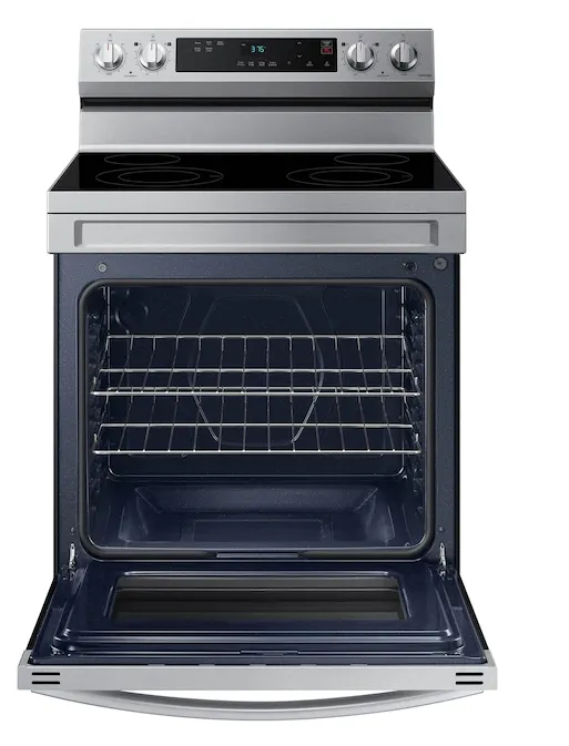 Samsung  30-in Smooth Surface 4 Elements 6.3-cu ft Steam Cleaning Freestanding Electric Range