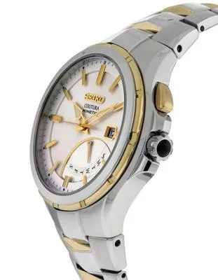 Seiko Mens Coutura Kinetic Retrograde - White Dial - Two Tone Stainless Steel