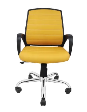 Smart Ergonomic Chair With Breathable Yellow Mesh Fabric