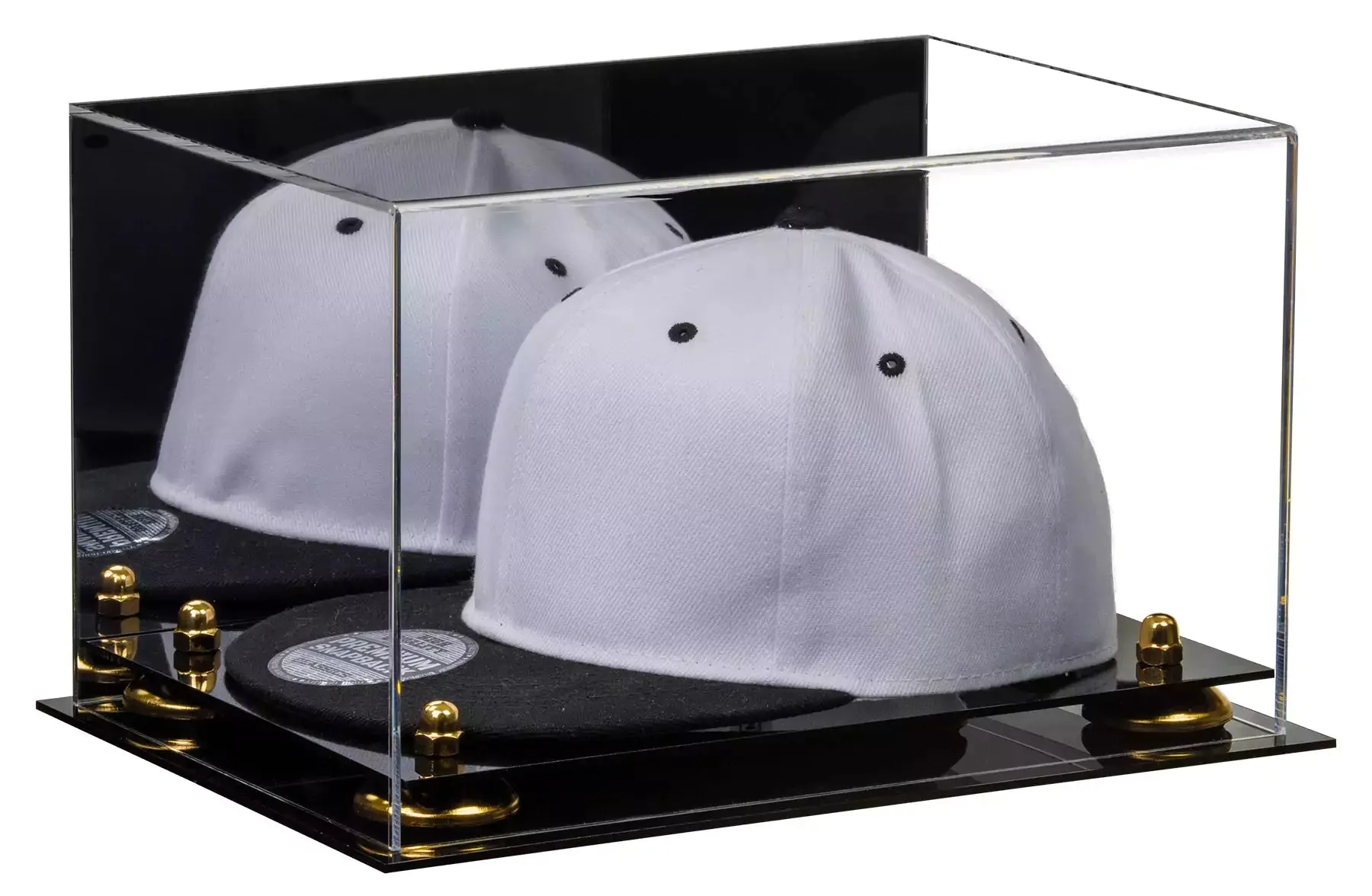 Snapback Hat or Baseball Cap Display Case - Mirror No Wall Mounts (A018/V40)