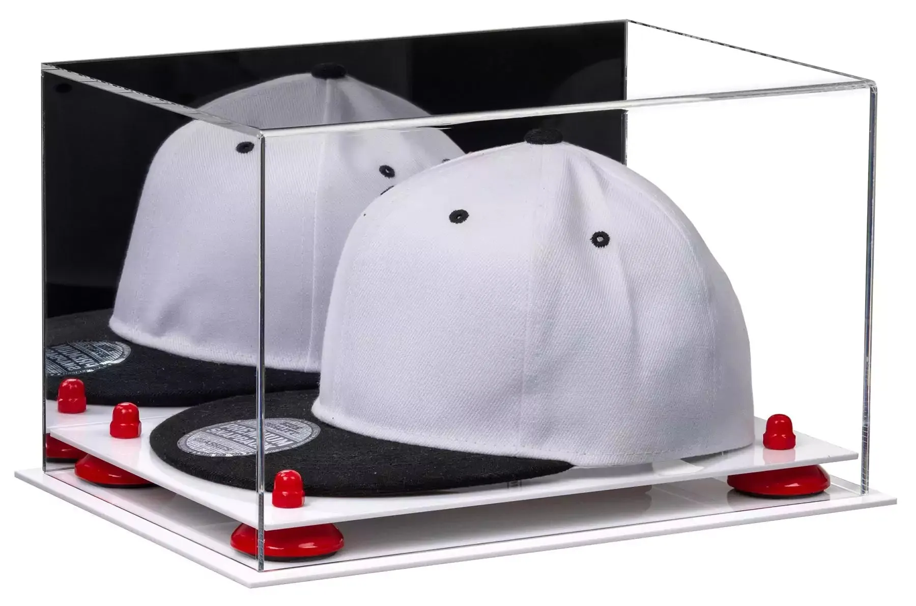 Snapback Hat or Baseball Cap Display Case - Mirror No Wall Mounts (A018/V40)