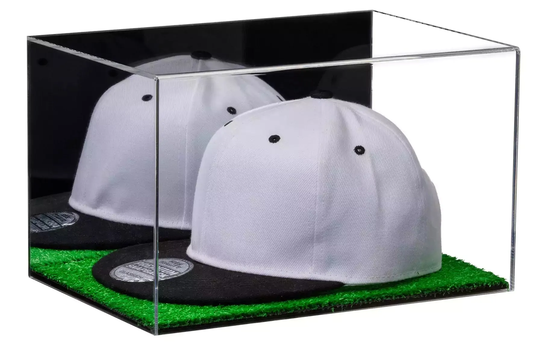 Snapback Hat or Baseball Cap Display Case - Mirror No Wall Mounts (A018/V40)