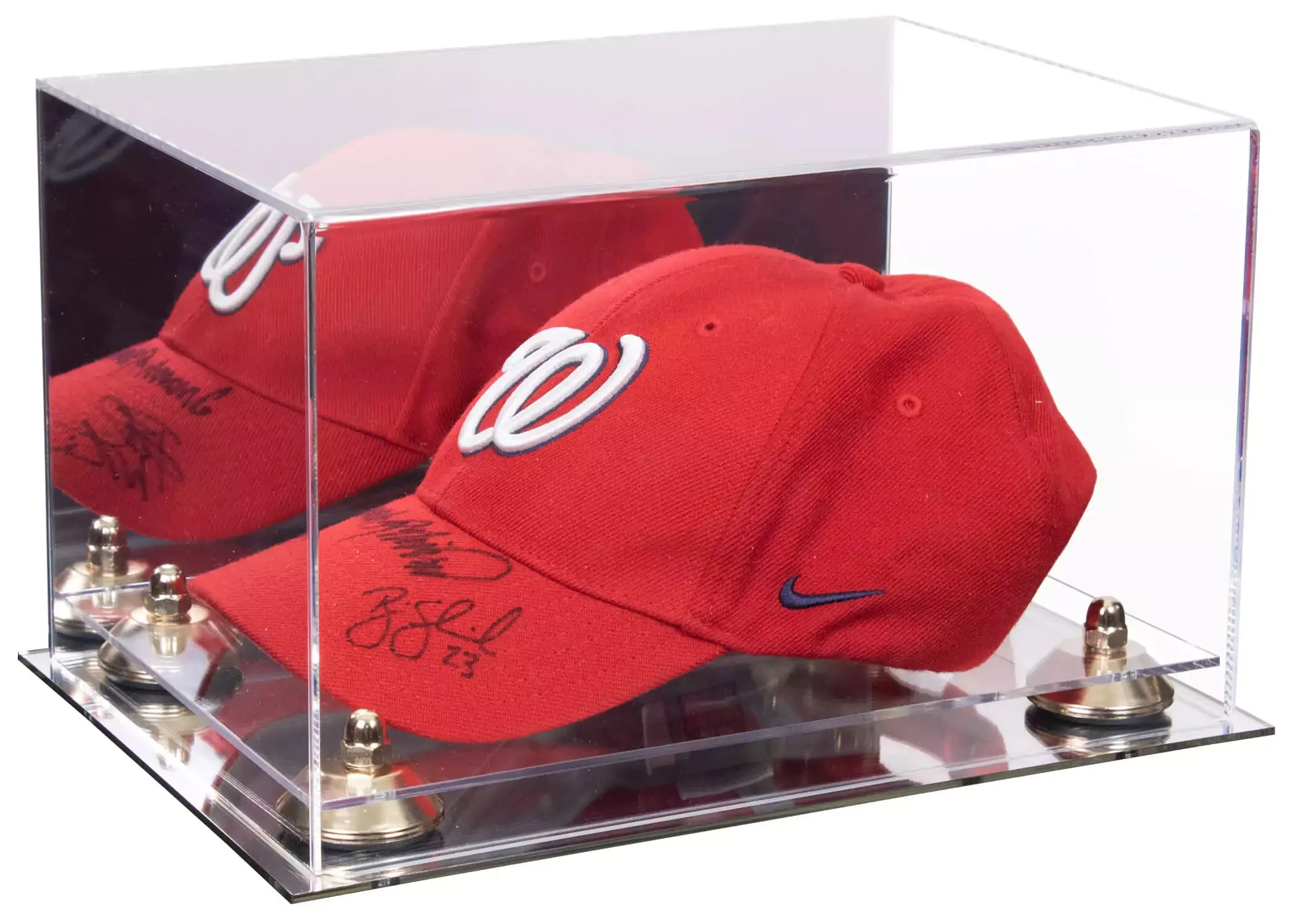 Snapback Hat or Baseball Cap Display Case - Mirror No Wall Mounts (A018/V40)