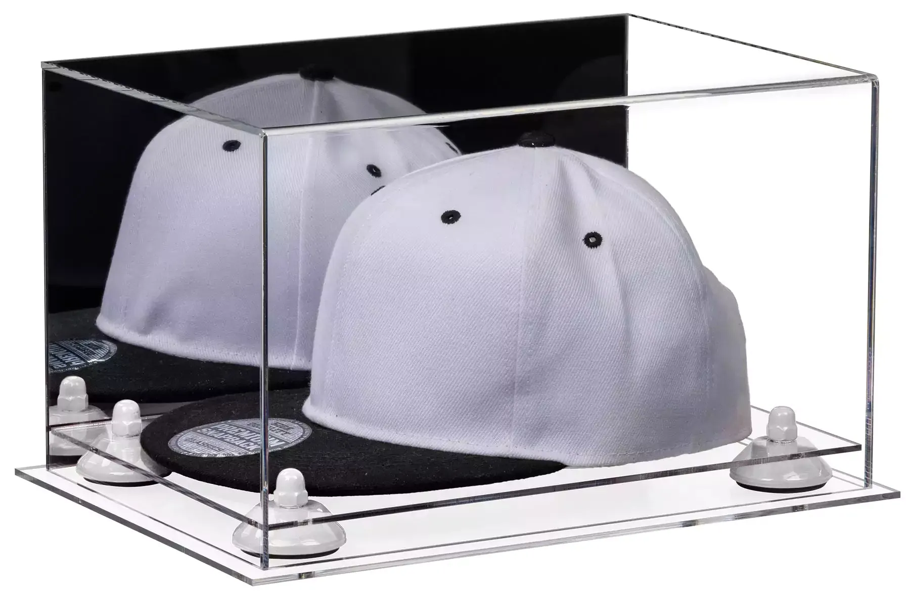 Snapback Hat or Baseball Cap Display Case - Mirror No Wall Mounts (A018/V40)