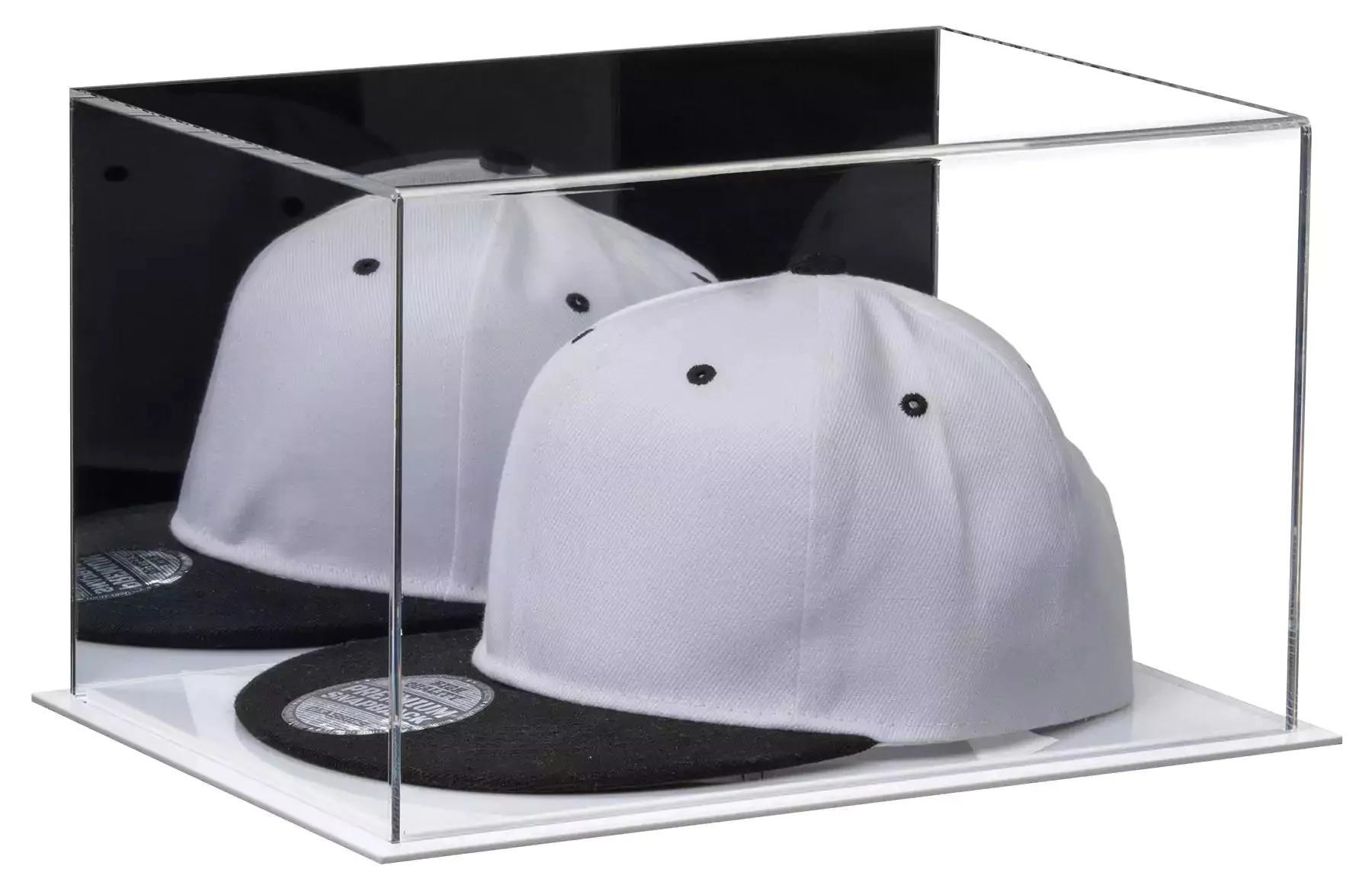 Snapback Hat or Baseball Cap Display Case - Mirror No Wall Mounts (A018/V40)