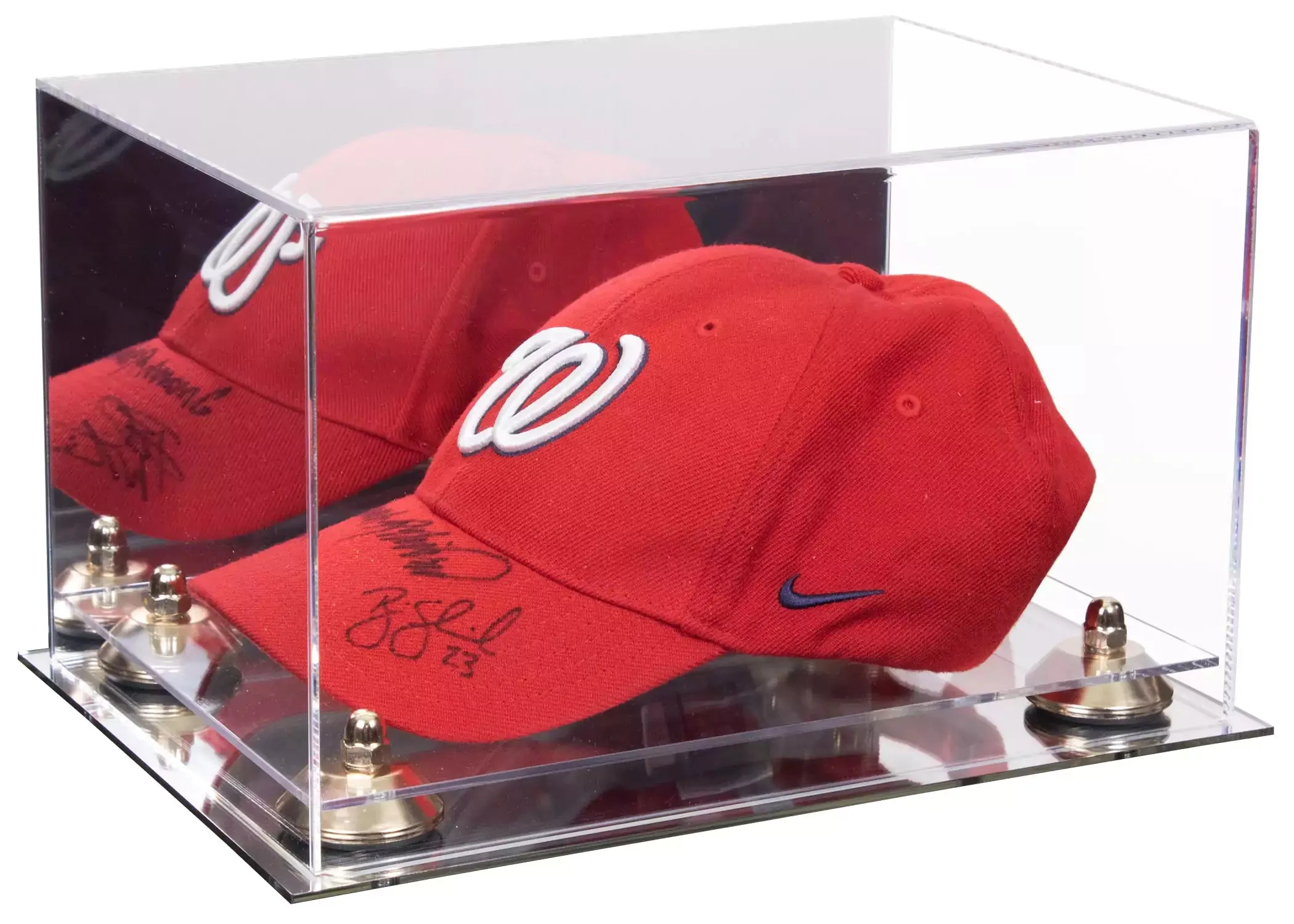 Snapback Hat or Baseball Cap Display Case - Mirror No Wall Mounts (A018/V40)