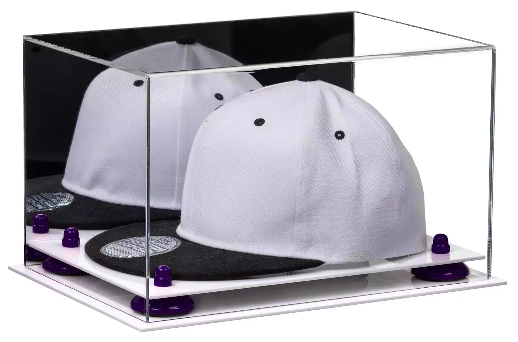 Snapback Hat or Baseball Cap Display Case - Mirror No Wall Mounts (A018/V40)