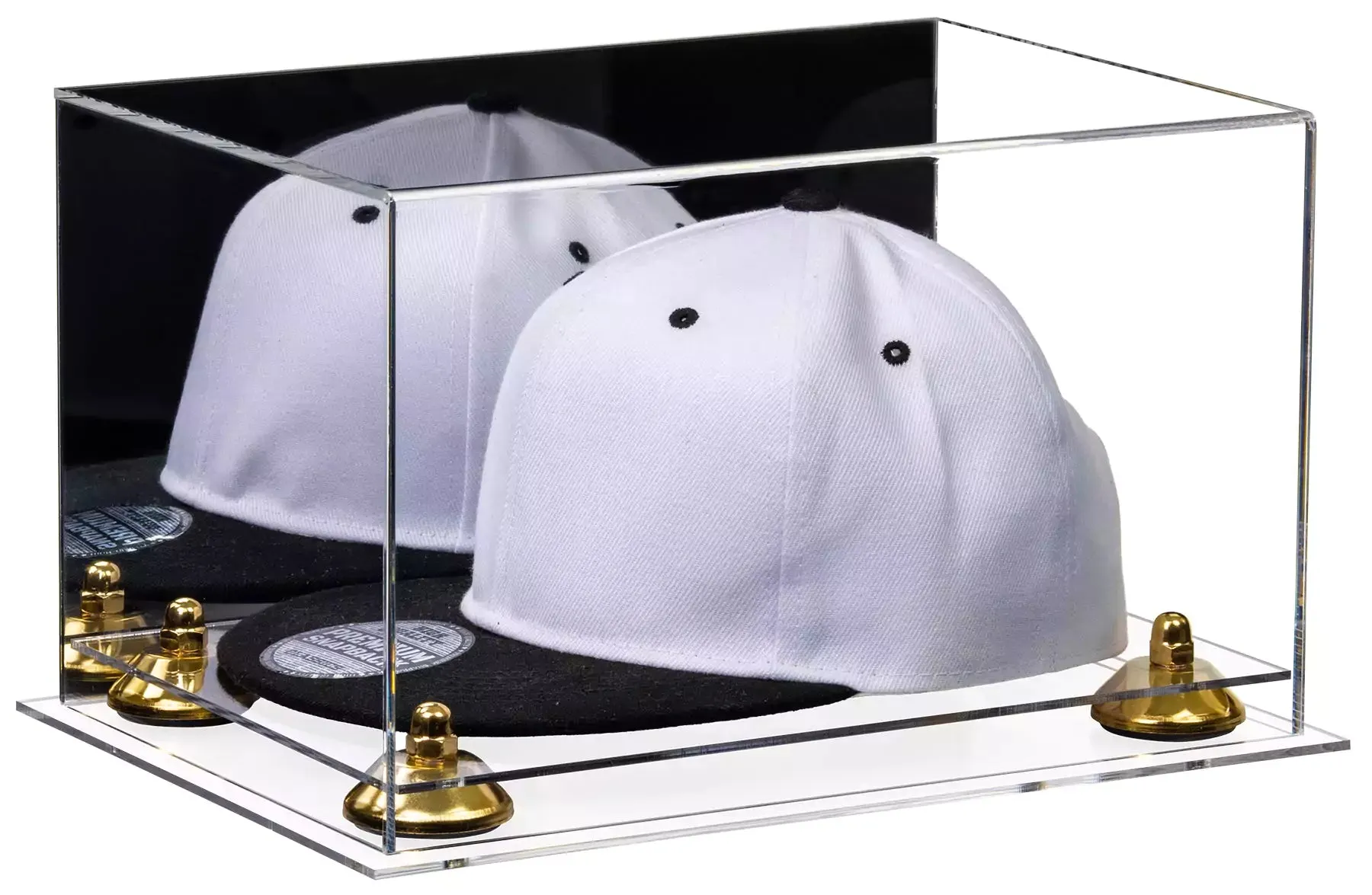 Snapback Hat or Baseball Cap Display Case - Mirror No Wall Mounts (A018/V40)