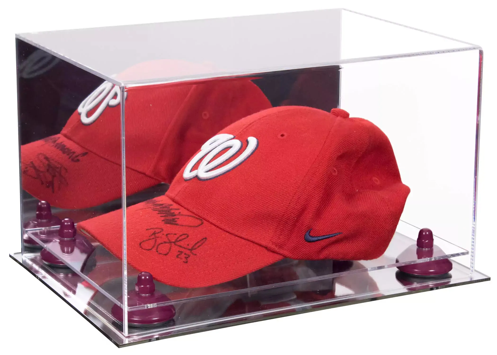 Snapback Hat or Baseball Cap Display Case - Mirror No Wall Mounts (A018/V40)