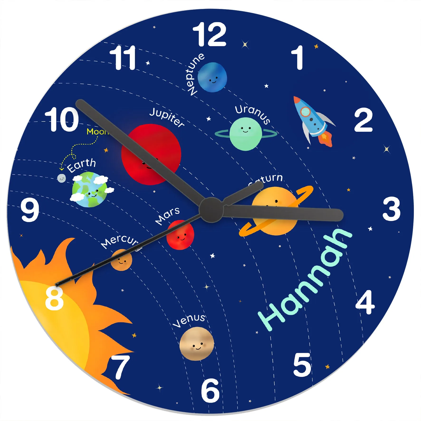 Solar System - Personalised Wall Clock