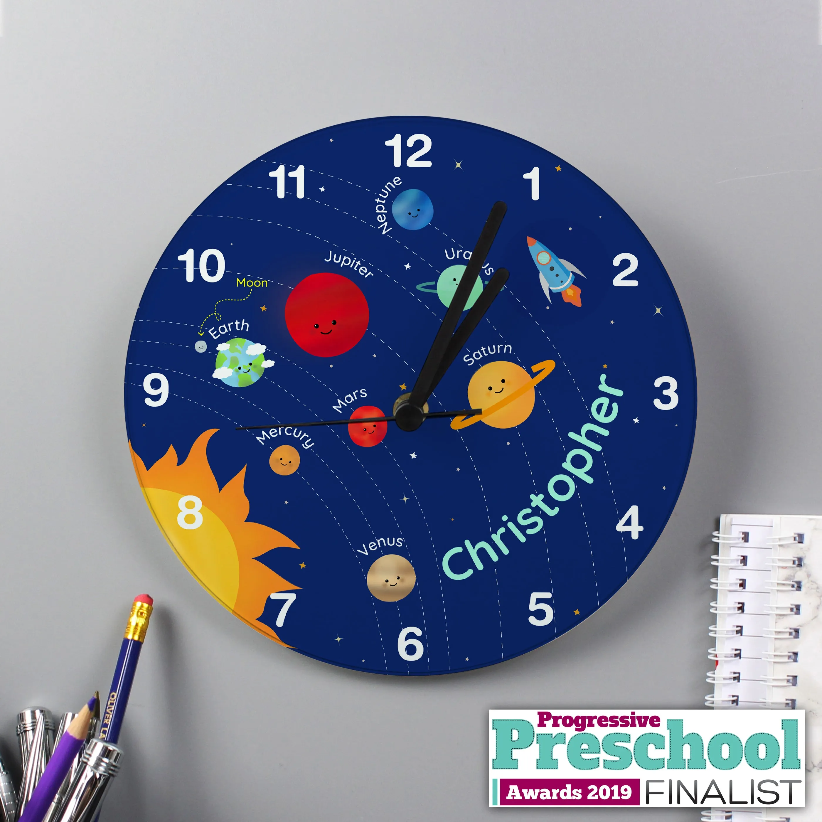 Solar System - Personalised Wall Clock