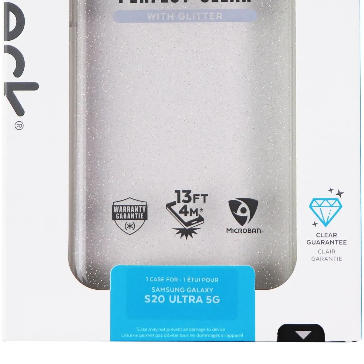 Speck Presidio Perfect-Clear Case for Galaxy S20 Ultra 5G - Clear/Silver Glitter