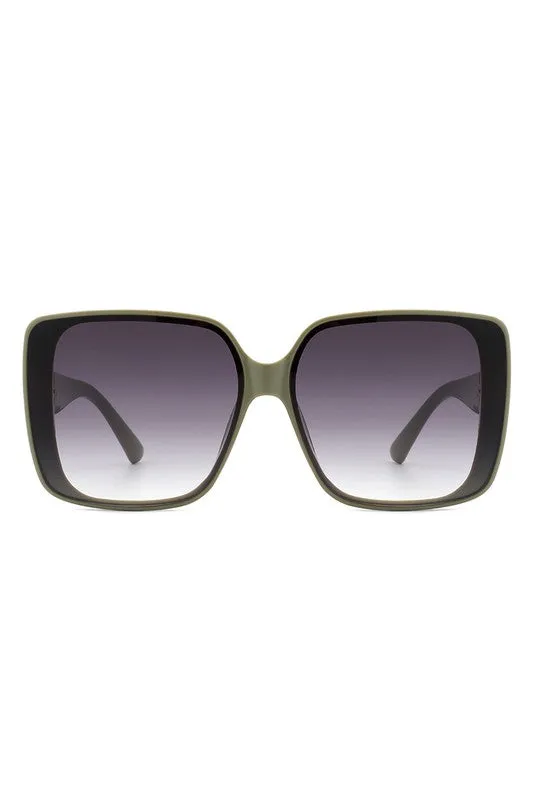 Square Retro Fashion Flat Top Women Sunglasses