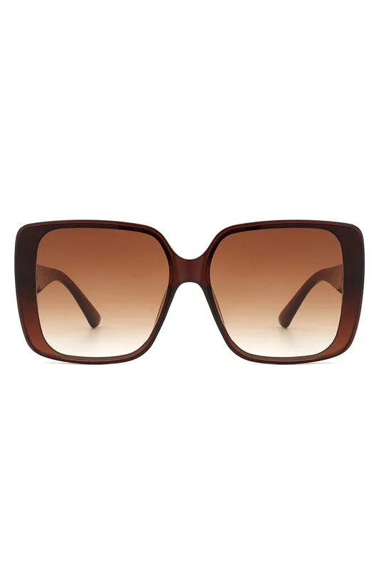 Square Retro Fashion Flat Top Women Sunglasses