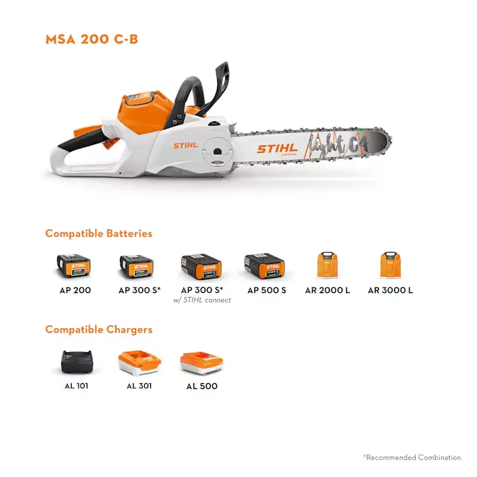 Stihl | MSA 200 C-B Battery-Powered Chainsaw | 14" bar w/o battery & charger (MA03 200 0007)