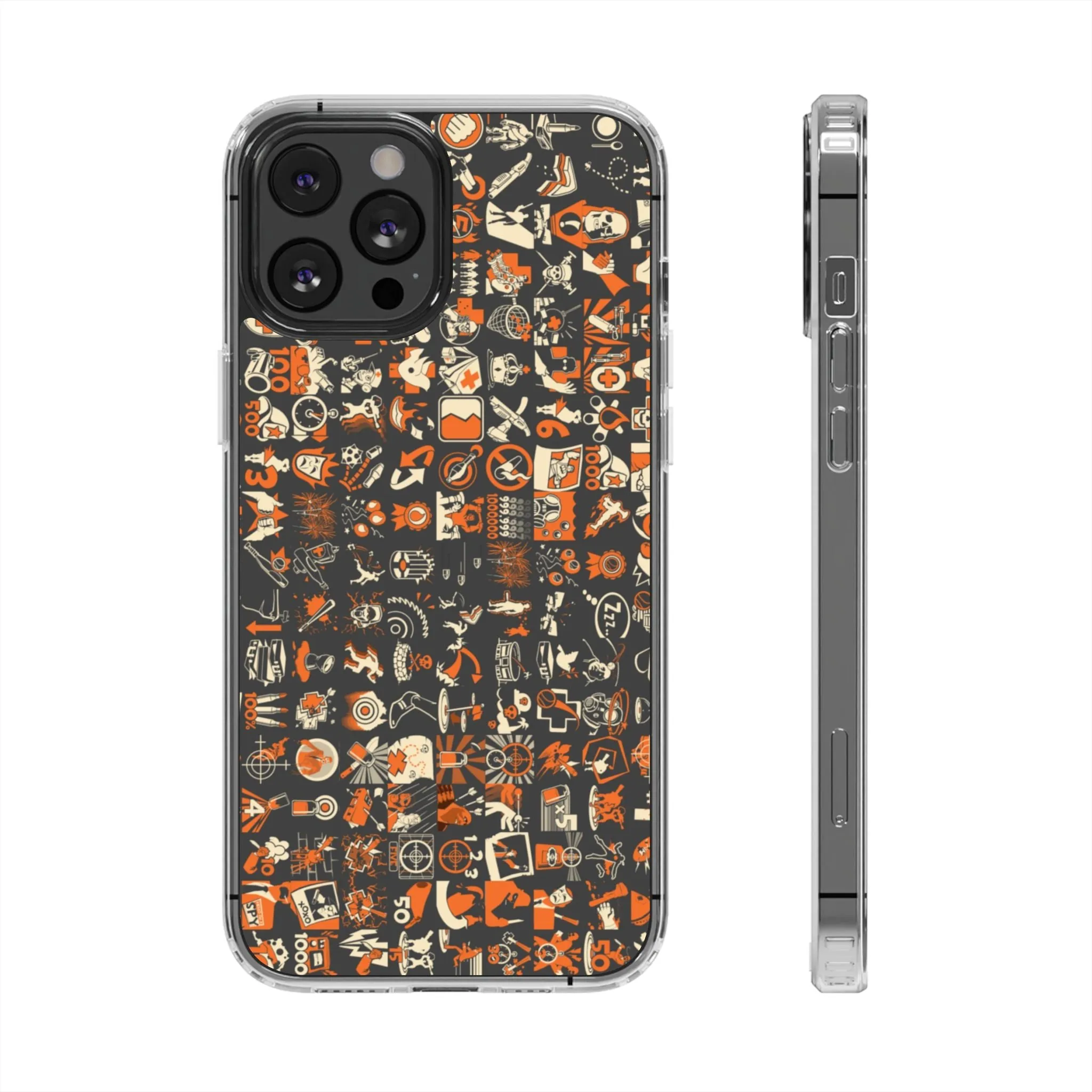 Team Fortress TF2 Themed Clear Phone Case, Gamer Gift, Video Game Accessories, Protective Phone Cover, Geeky Phone Case, Gaming Merch