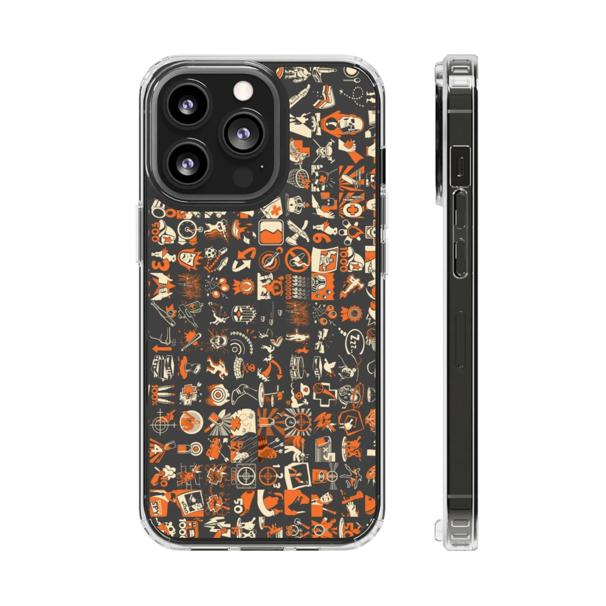 Team Fortress TF2 Themed Clear Phone Case, Gamer Gift, Video Game Accessories, Protective Phone Cover, Geeky Phone Case, Gaming Merch