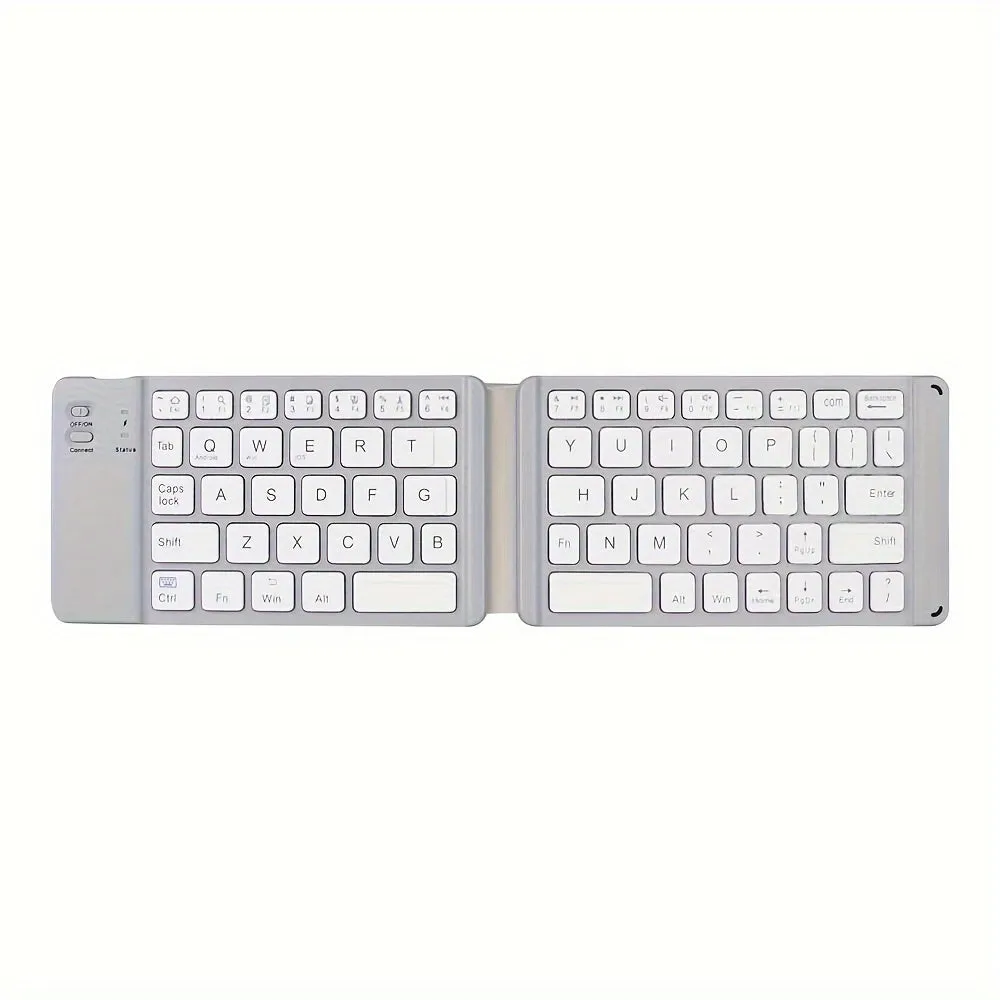 Ultra-Silent Foldable Wireless Keyboard - Bi/Tri-Fold, Universal Compatibility, Slim & Portable - Ideal for Office & Travel