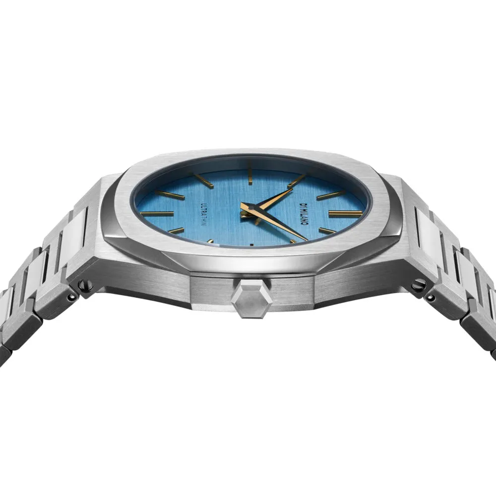 Ultra Thin Women Blue Quartz Analog Watch