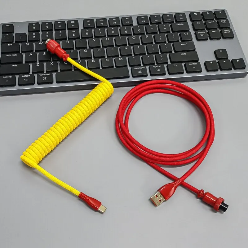 USB keyboard cable Coiled cable type C Mechanical keyboard wire