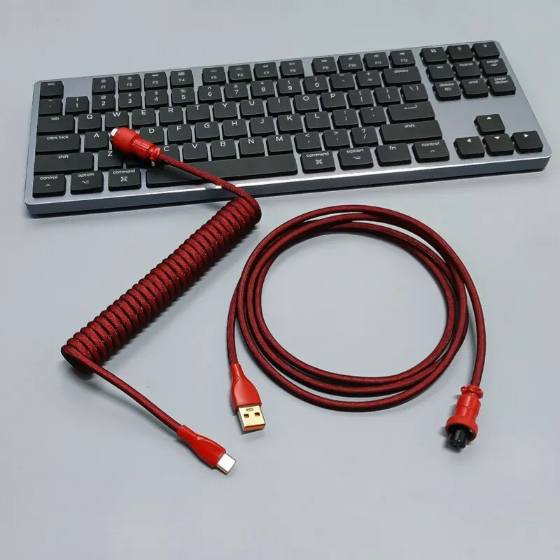 USB keyboard cable Coiled cable type C Mechanical keyboard wire